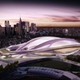 Tokyo’s National Stadium after it gets a radical makeover for the Olympics.